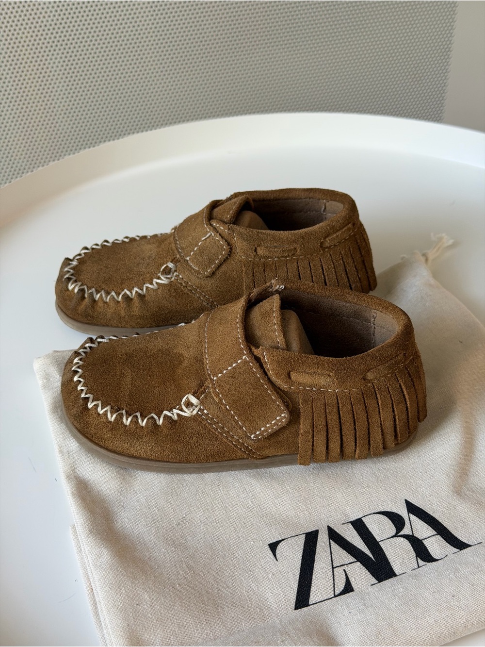 Zara Kids Fringed leather boots ("barefoot" style)